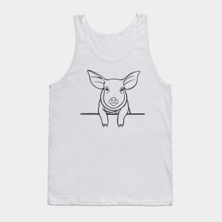 Cute Pig or Piggy Animal Ink Art - animal design - light colors Tank Top